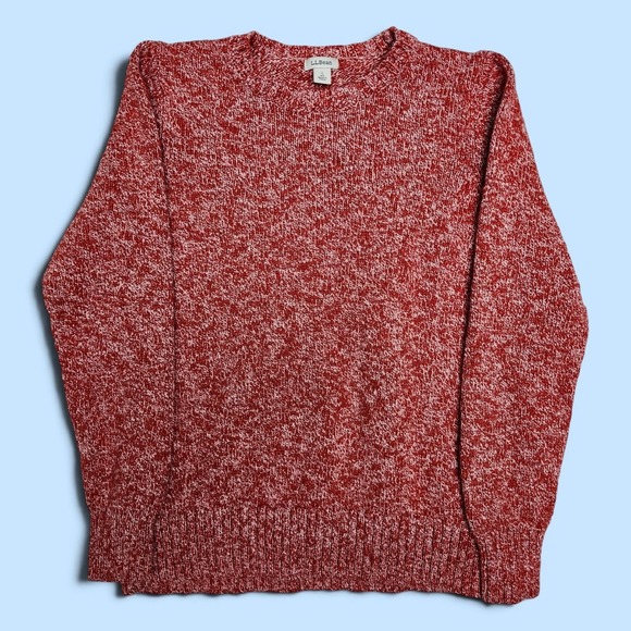L.L. Bean Sweaters - LL Bean Marled Chunky Knit Crew Sweater Cozy Preppy Coastal Cabin Cotton Small